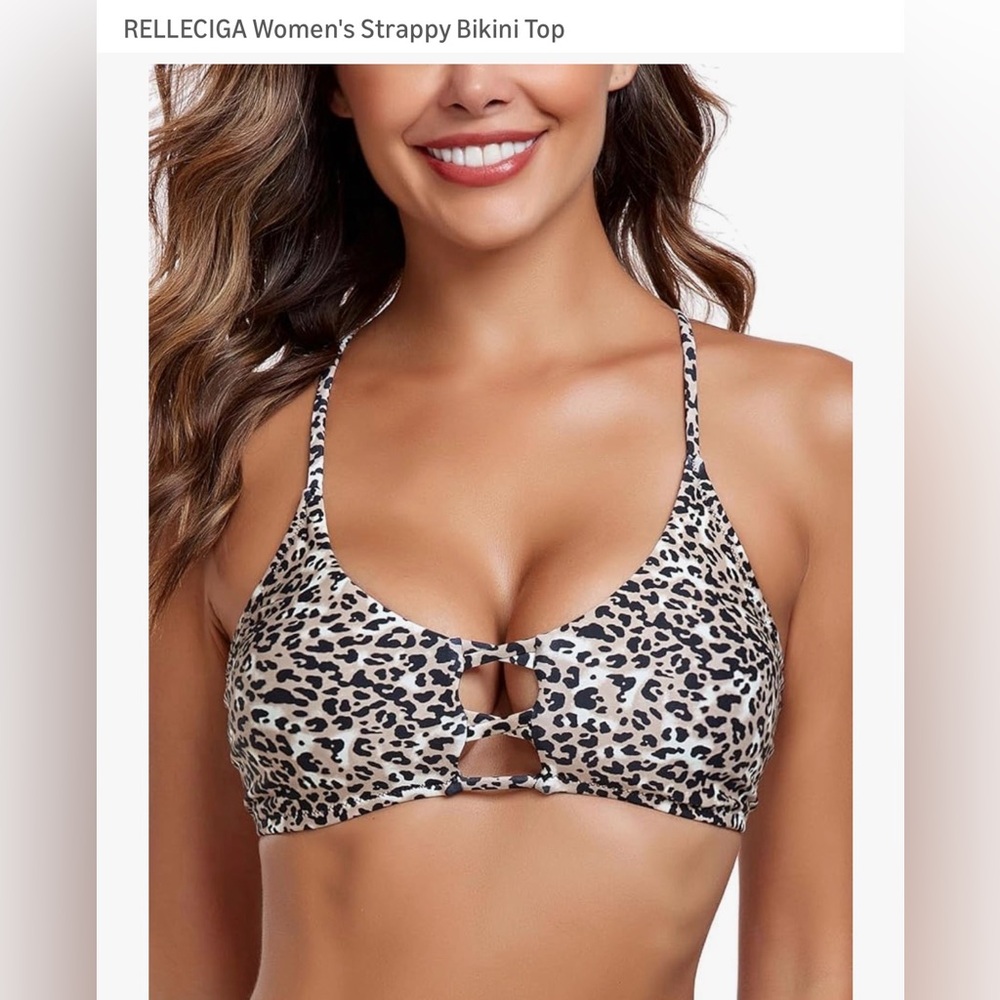 RELLECIGA Leopard Print Bikini Top